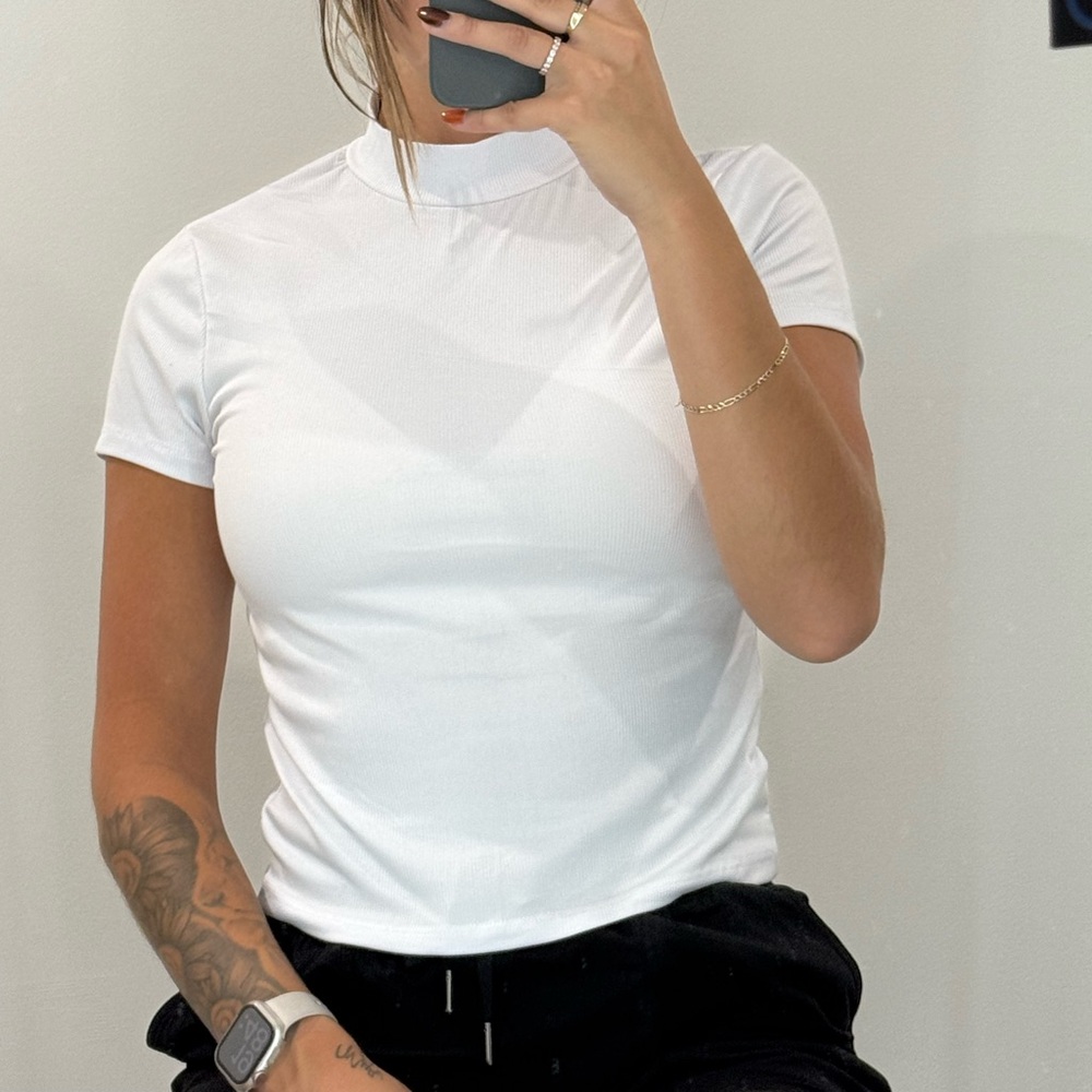 Classic White Short Sleeve Women's Top